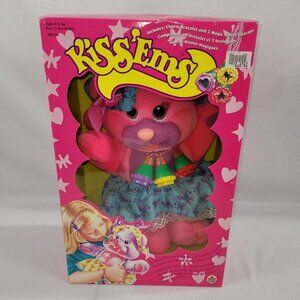 Kiss Ems Vintage 1994 Plush Toy Pink Stuffed Bear Canada Games Charms SEALED